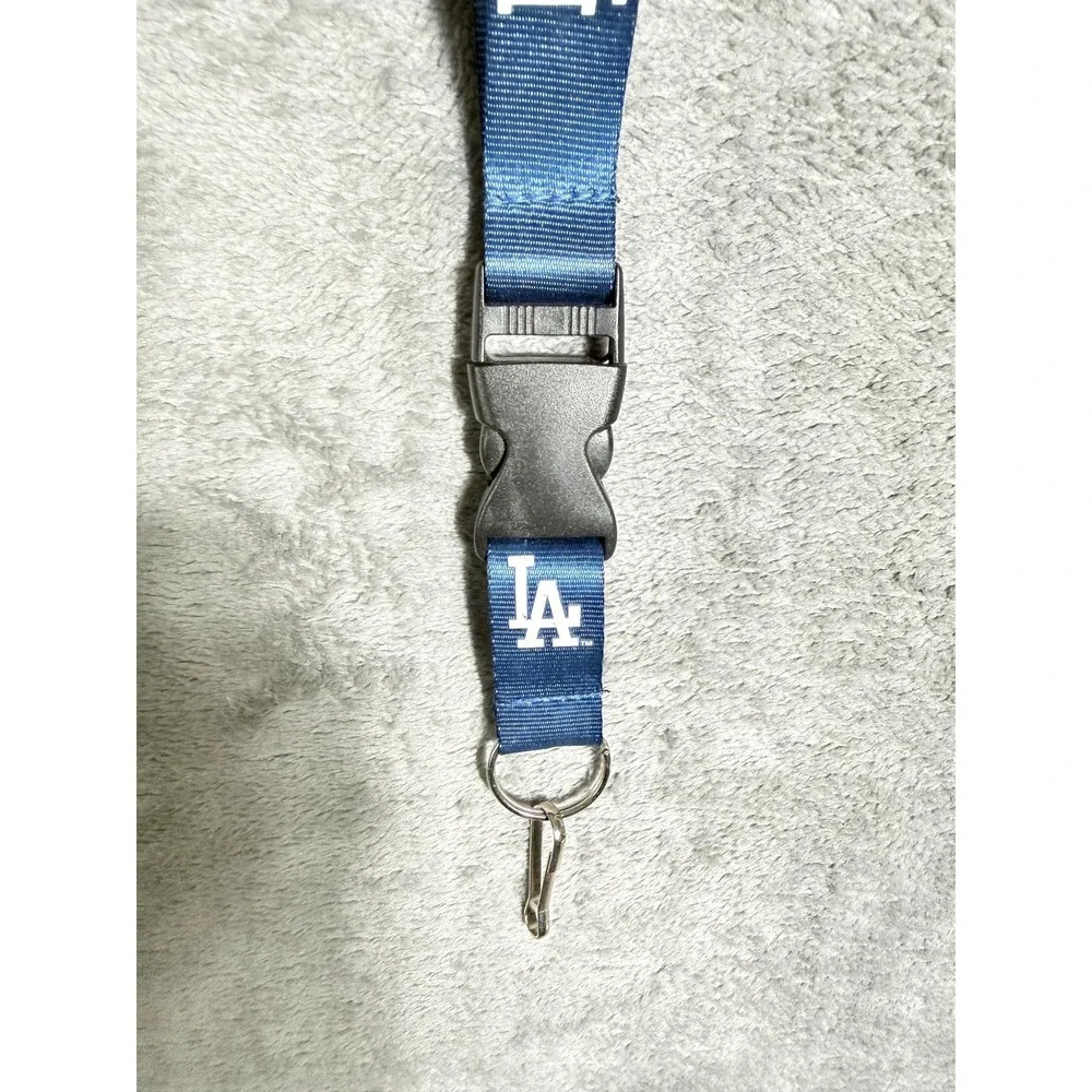 Dodgers Lanyard MLB Baseball Blue White Detachable Clip Keychain ID Holder